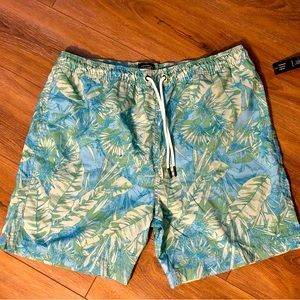 Berkley & Jensen Swim Trunks Mesh Palm Trees size L